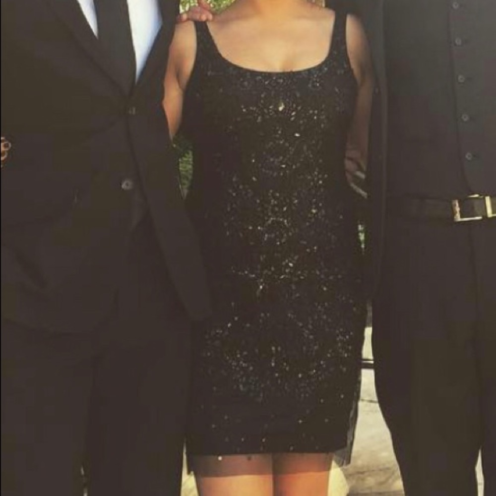 Black Beaded Cocktail Dress